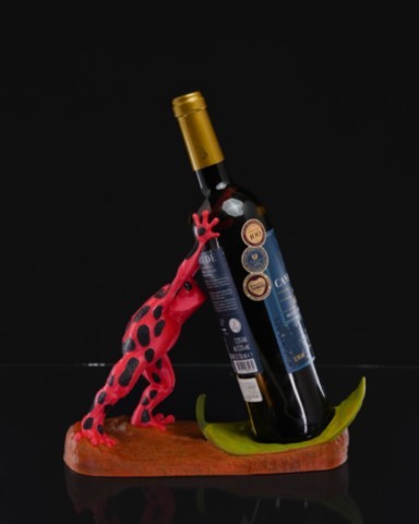 Grenouille porte bouteille de vin